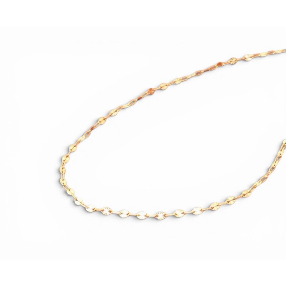14k Gold Filled Dainty Sunburst Sequin Chain Minimalist Necklace Jewelry 20” - Picture 8 of 8